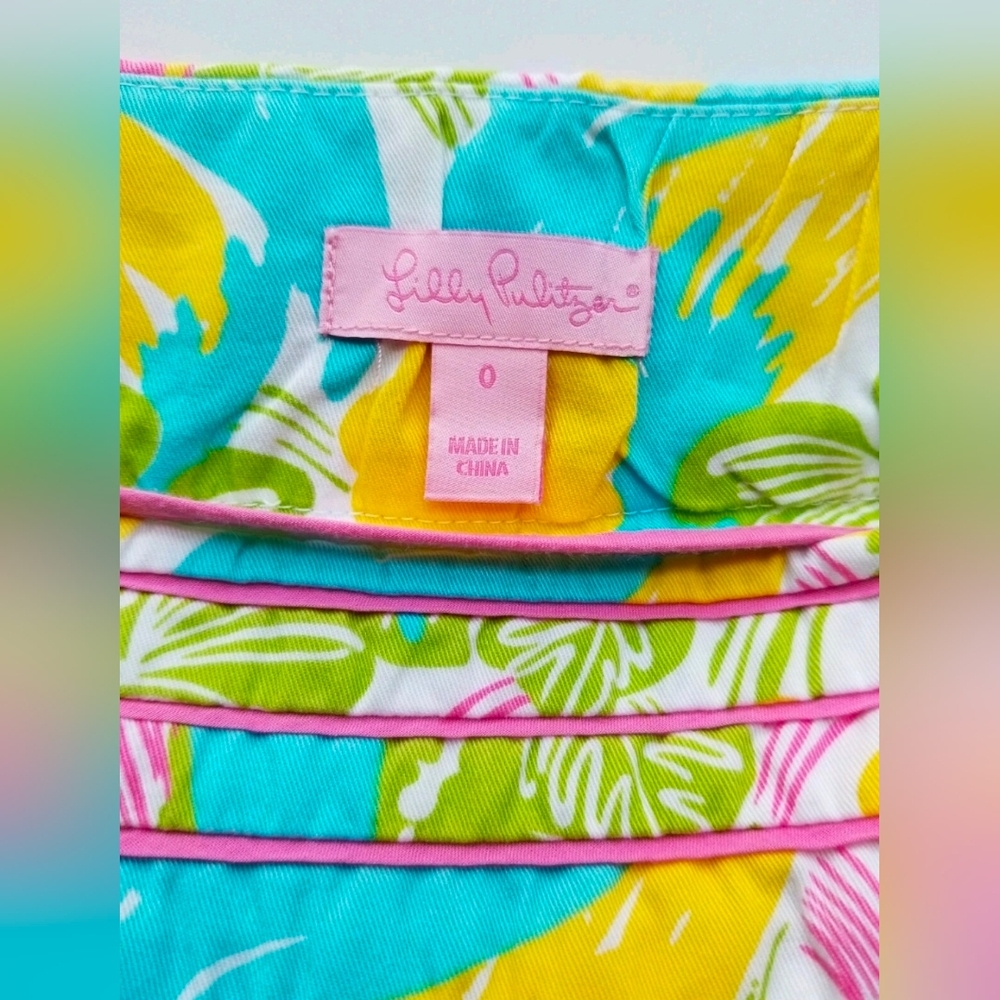 Lilly Pulitzer Women's Skirt Skort Parrots Jungle Print Bright Multicolor Size 0 - Picture 4 of 10